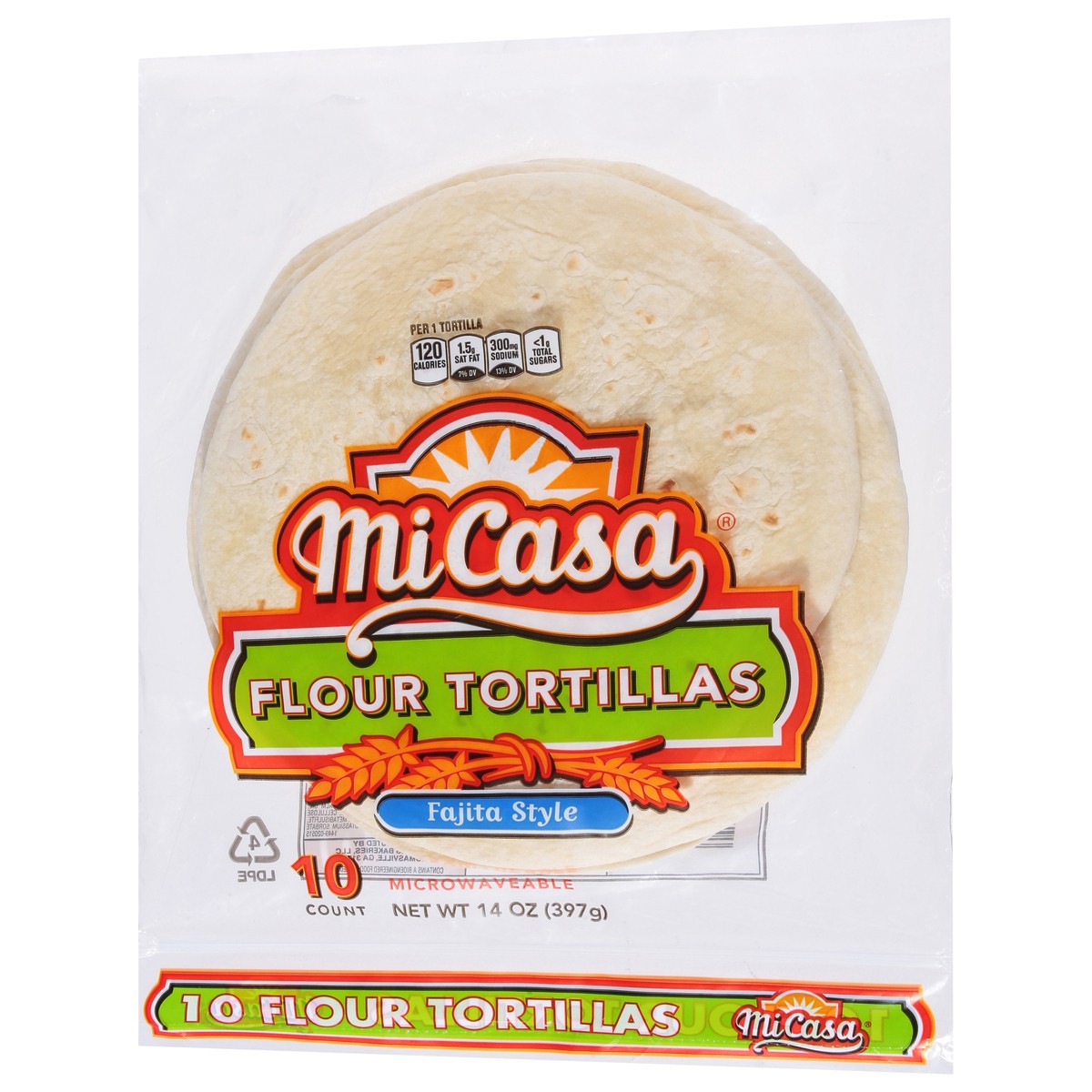 slide 3 of 9, MiCasa Fajita Style Flour Tortillas 10 ea, 10 ct