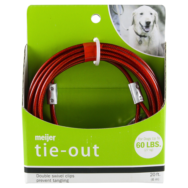 slide 1 of 1, Meijer 20' Dog Tie Out, Large, 20 ft