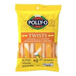 Polly-O Twists Mozzarella and Cheddar String Cheese - 12 ct, 9 oz
