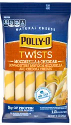 Polly-O Twists Mozzarella and Cheddar String Cheese, 12 ct - 9 oz Packageed
