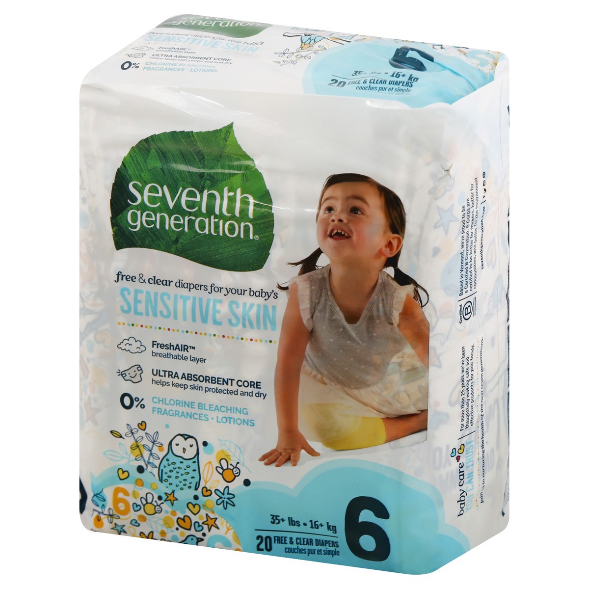 slide 6 of 9, Seventh Generation Diapers 20 ea, 20 ct