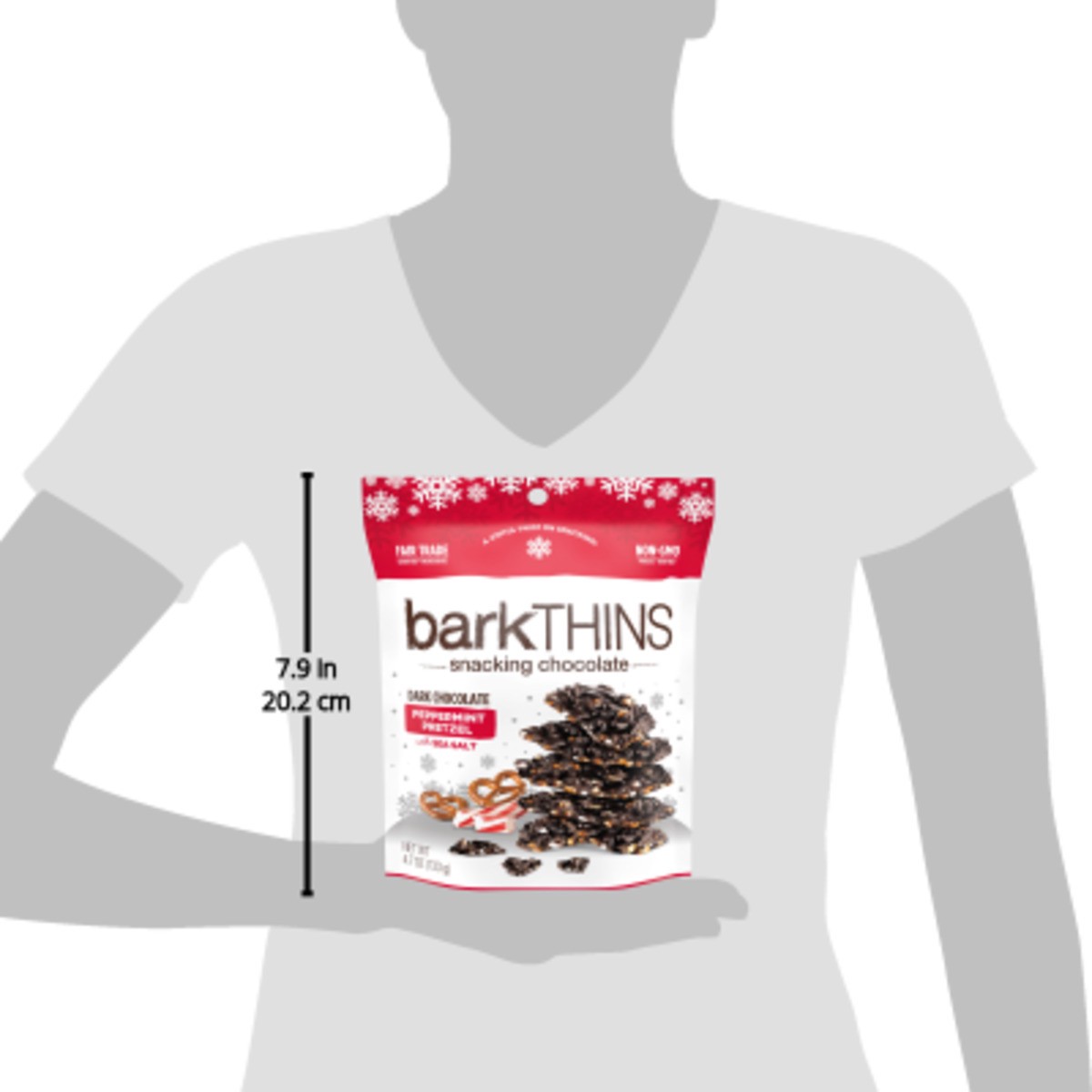 slide 4 of 4, barkTHINS Holiday Dark Chocolate Peppermint Pretzel with Sea Salt, 4.7 Ounces, 4.7 oz