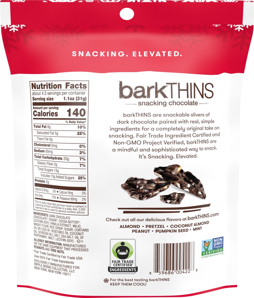 slide 3 of 4, barkTHINS Holiday Dark Chocolate Peppermint Pretzel with Sea Salt, 4.7 Ounces, 4.7 oz