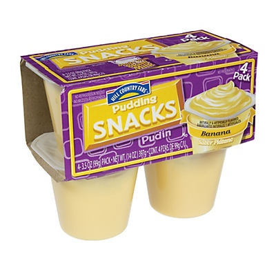 slide 1 of 1, Hill Country Fare Banana Pudding Cups, 4 ct; 3.5 oz