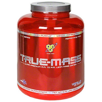 slide 1 of 2, BSN True-Mass Vanilla Ice Cream Ultra-Premium AM To PM Lean Mass Gainer, 5.75 lb