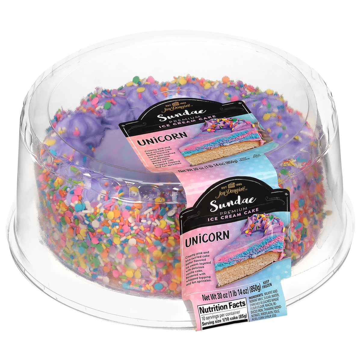 slide 9 of 13, Jon Donaire Sundae Premium Unicorn Ice Cream Cake 30 oz, 30 oz