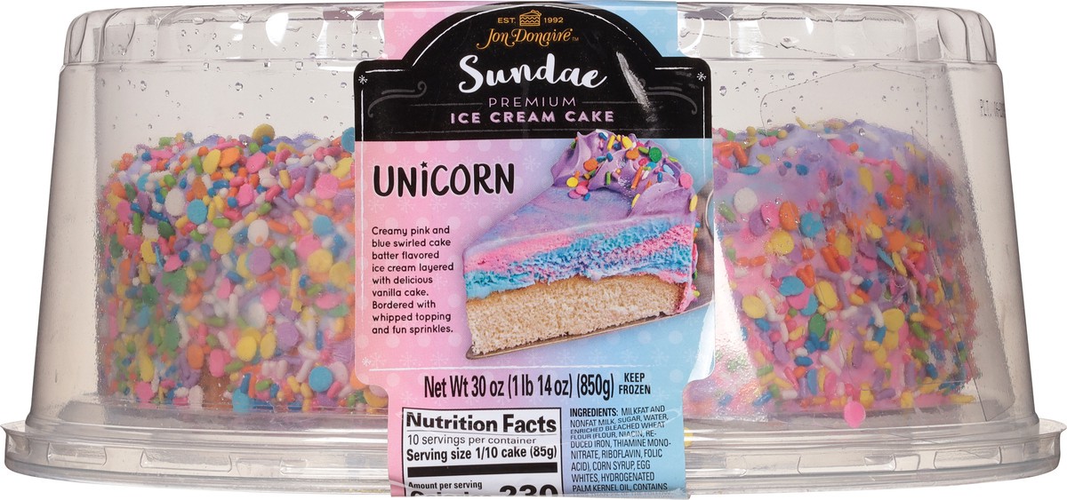 slide 6 of 13, Jon Donaire Sundae Premium Unicorn Ice Cream Cake 30 oz, 30 oz