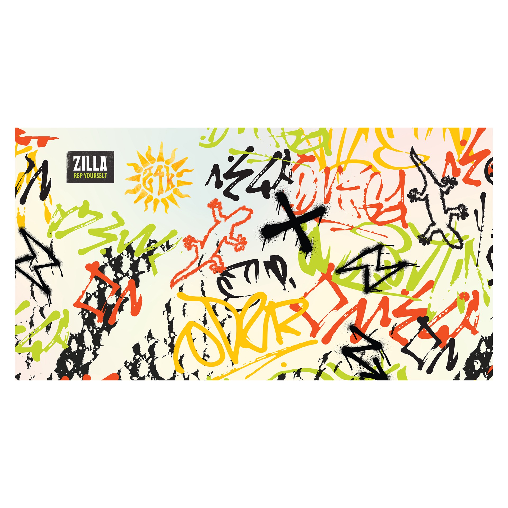 slide 3 of 5, Zilla 24kGoldn Graffiti Print Terrarium Background Screen 20" x 10.625", 1 ct