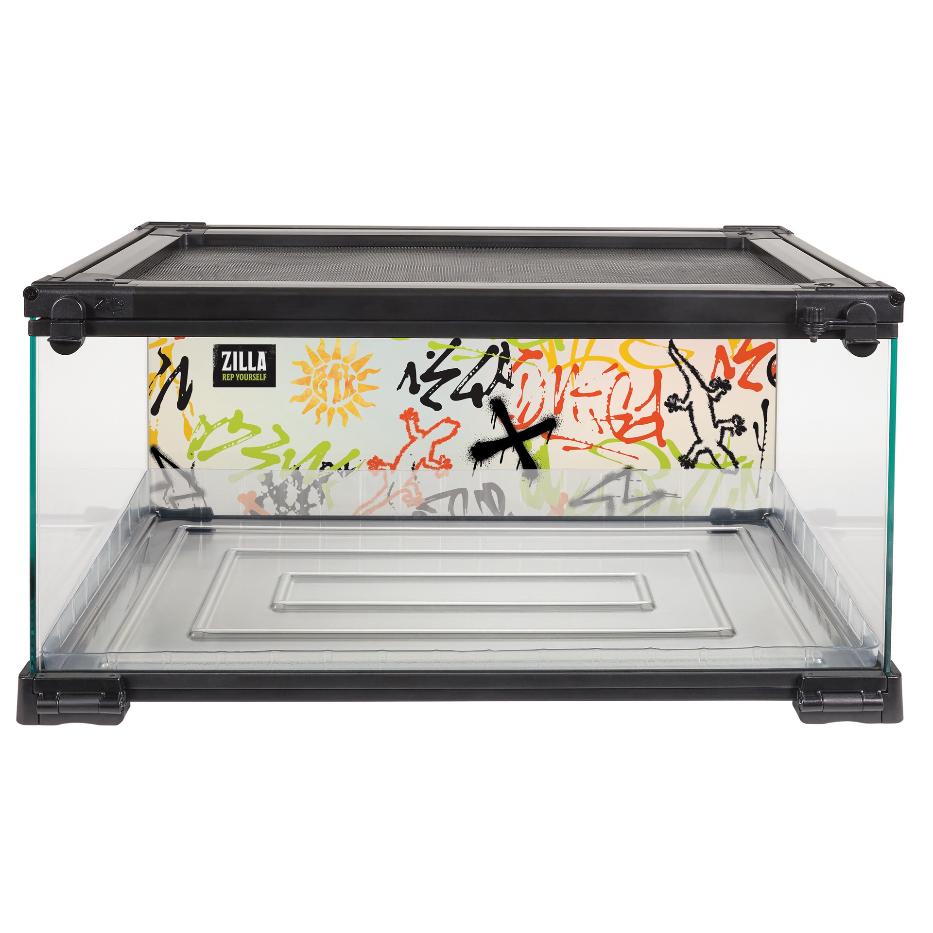 slide 2 of 5, Zilla 24kGoldn Graffiti Print Terrarium Background Screen 20" x 10.625", 1 ct