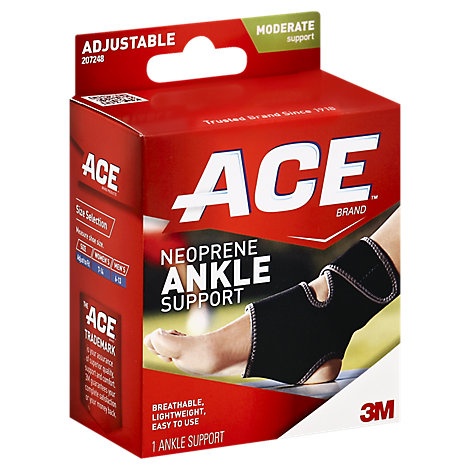 slide 1 of 1, Ace Neoprene Ankle Brace One Size Fits All - Each, 1 ct