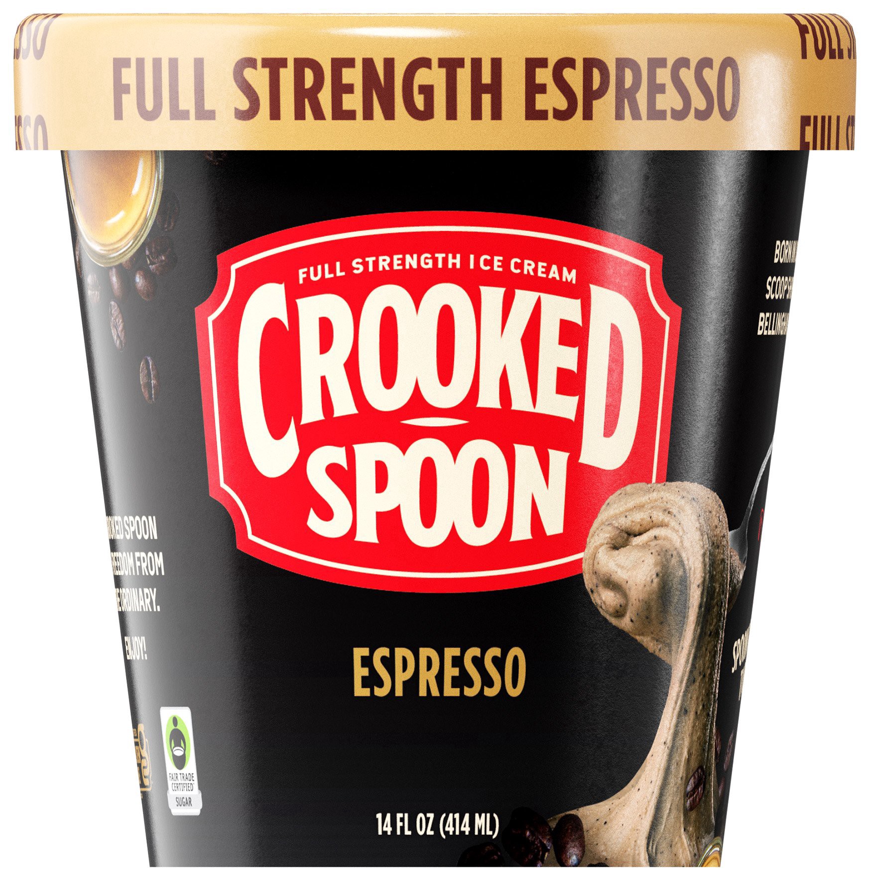 slide 1 of 1, Crooked Spoon Ice Cream Espresso Gluten Free - 14 FZ, 14 fl oz