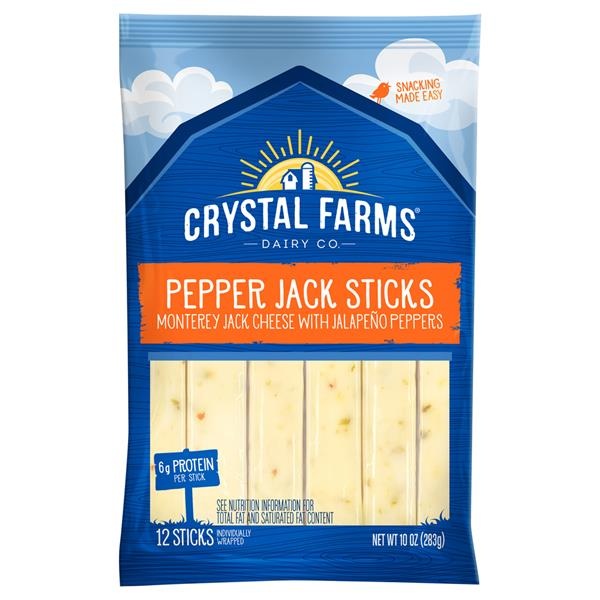 slide 1 of 1, Crystal Farms Pepperjack Sticks, 10 oz