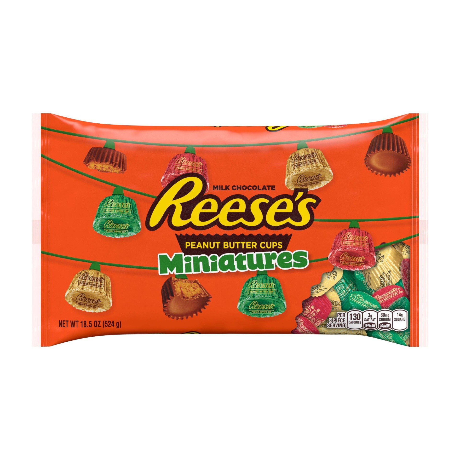 slide 1 of 2, Reese's Reeses Holiday Peanut Butter Cups Miniatures, 18.5 oz