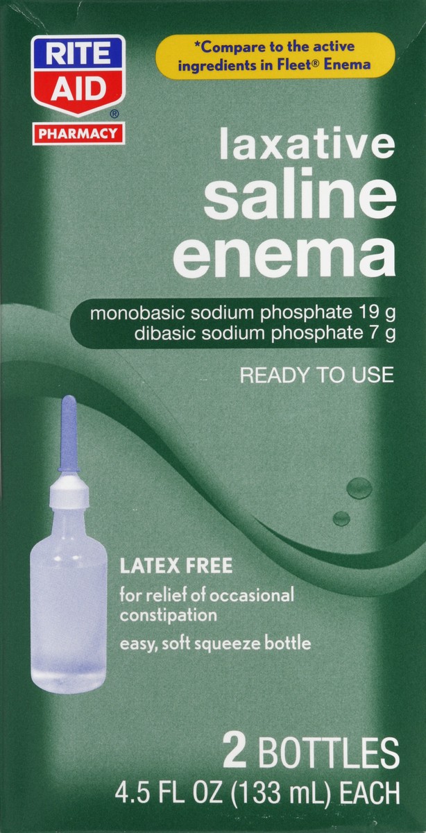 slide 4 of 5, Rite Aid Enema Twin Pack, 2 ct; 4.5 fl oz