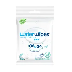 WaterWipes Sensitive+ On The Go Wipes, 3-In-1 Cleans, Cares, Protects, 99.9% Water, Unscented & Hypoallergenic Wet Wipes, 10 Count (1 Pack)