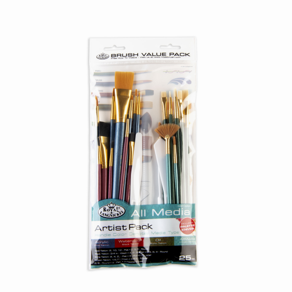 slide 1 of 10, Royal & Langnickel All Media Artist Brush Pack, 25 ct