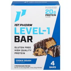 1st Phorm Level-1 Cookie Dough Protein Bars 4 - 2.22 oz Bars