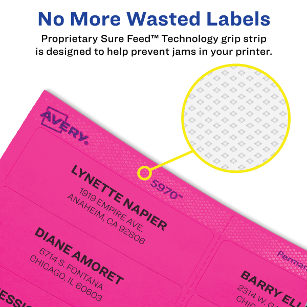 slide 6 of 7, Avery High-Visibility Permanent Laser Id Labels, 5978, Assorted Colors, 150 ct; 2 in x 4 in