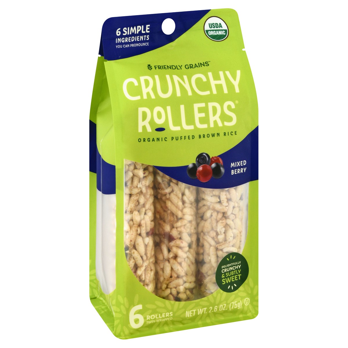 slide 4 of 12, Friendly Grains Mixed Berry Crunchy Rollers 6 ea, 6 ct