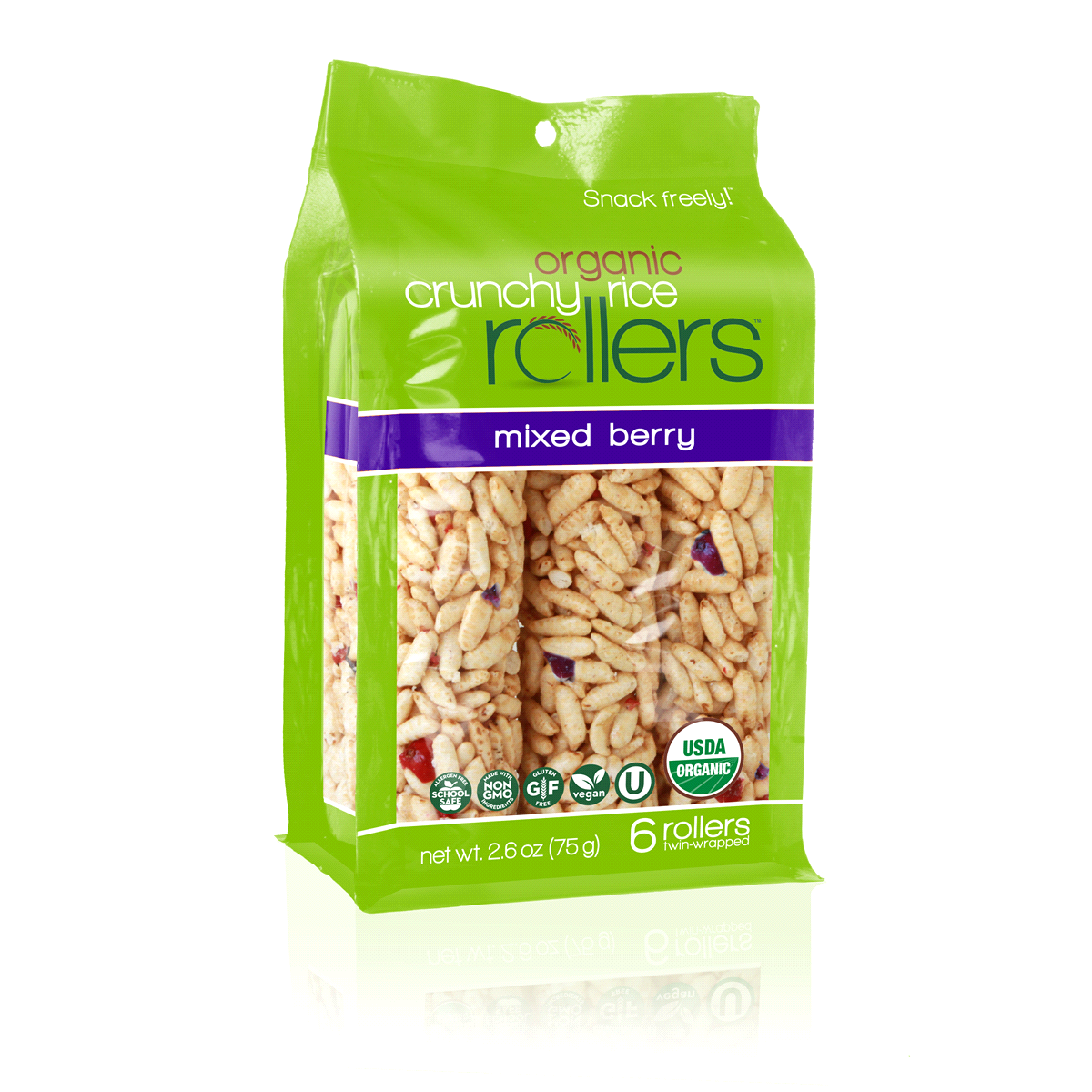 slide 1 of 1, Crunchy Rollers Mixed Berry Crunchy Rice Rollers, 2.6 oz