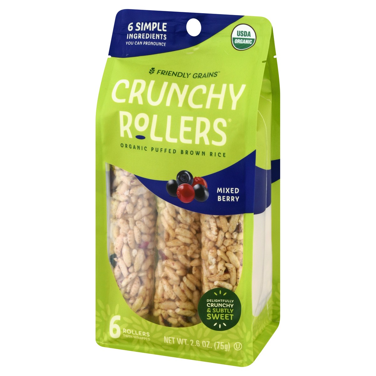 slide 2 of 12, Friendly Grains Mixed Berry Crunchy Rollers 6 ea, 6 ct