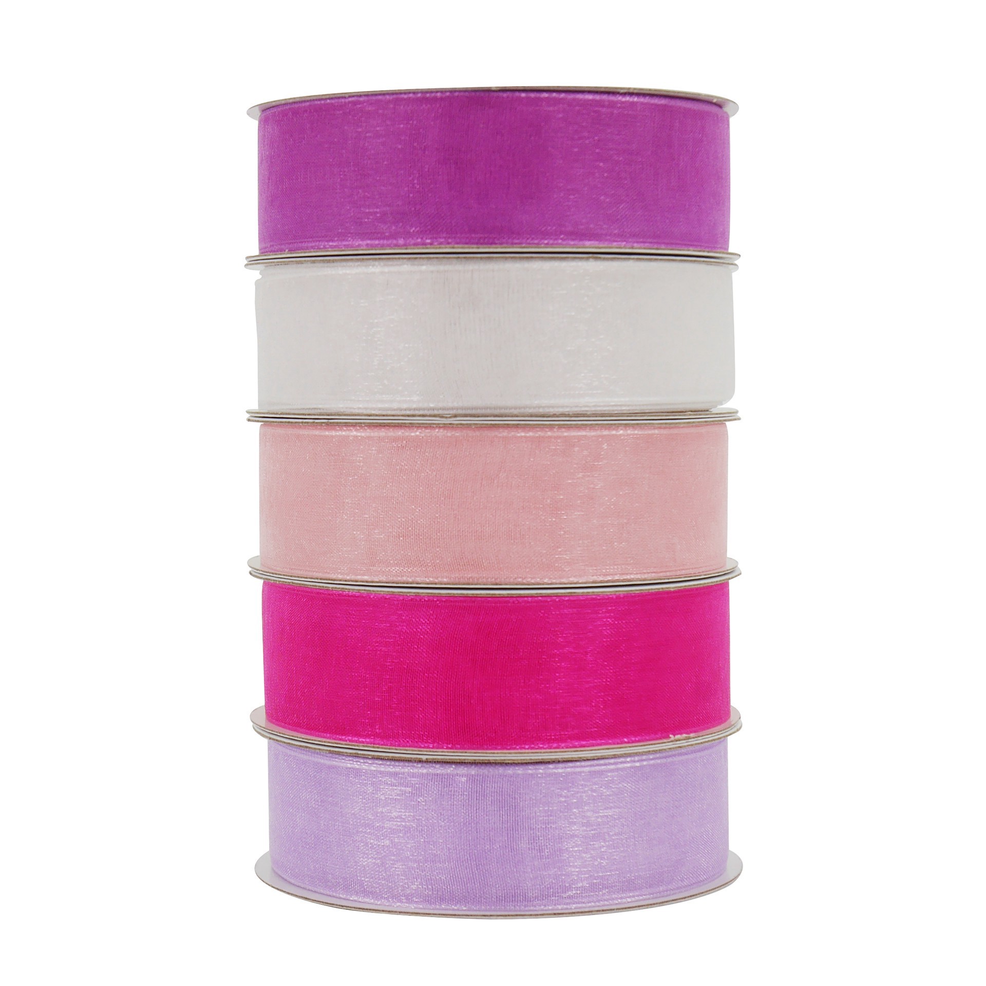 slide 2 of 3, 5 Color Sheer Value Pack Ribbon By Celebrate It, 7/8 in x 3 yd