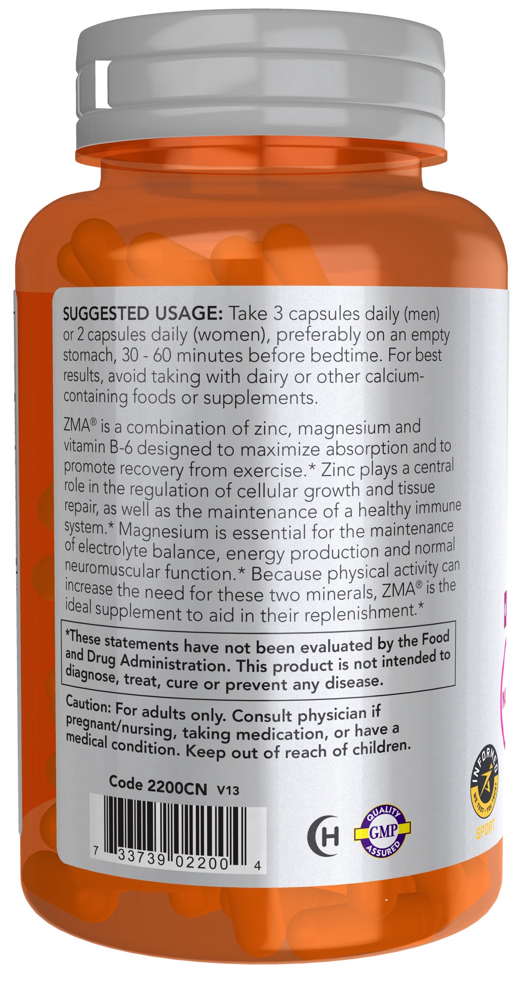 slide 3 of 5, NOW ZMA - 90 Veg Capsules, 90 ct