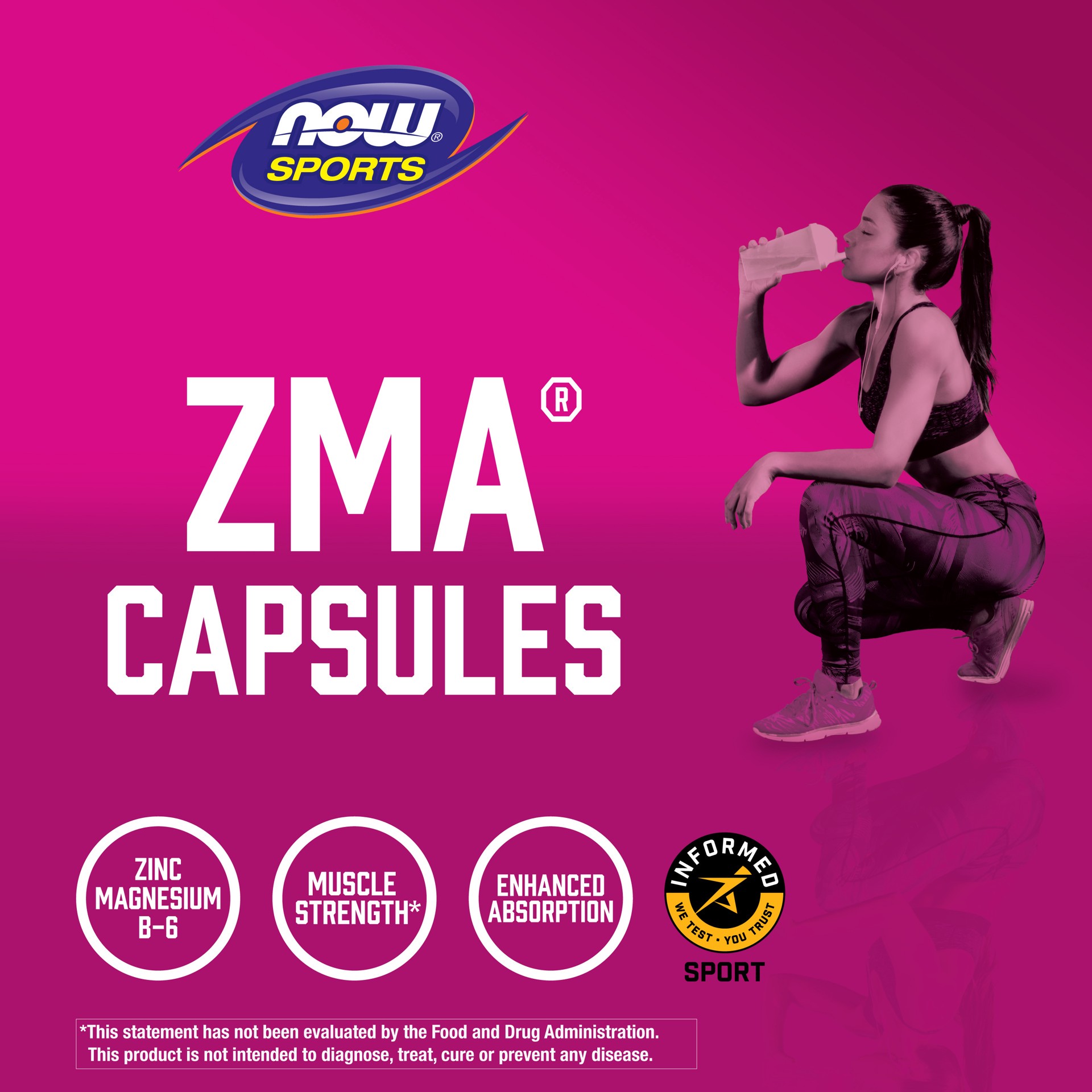 slide 5 of 5, NOW ZMA - 90 Veg Capsules, 90 ct