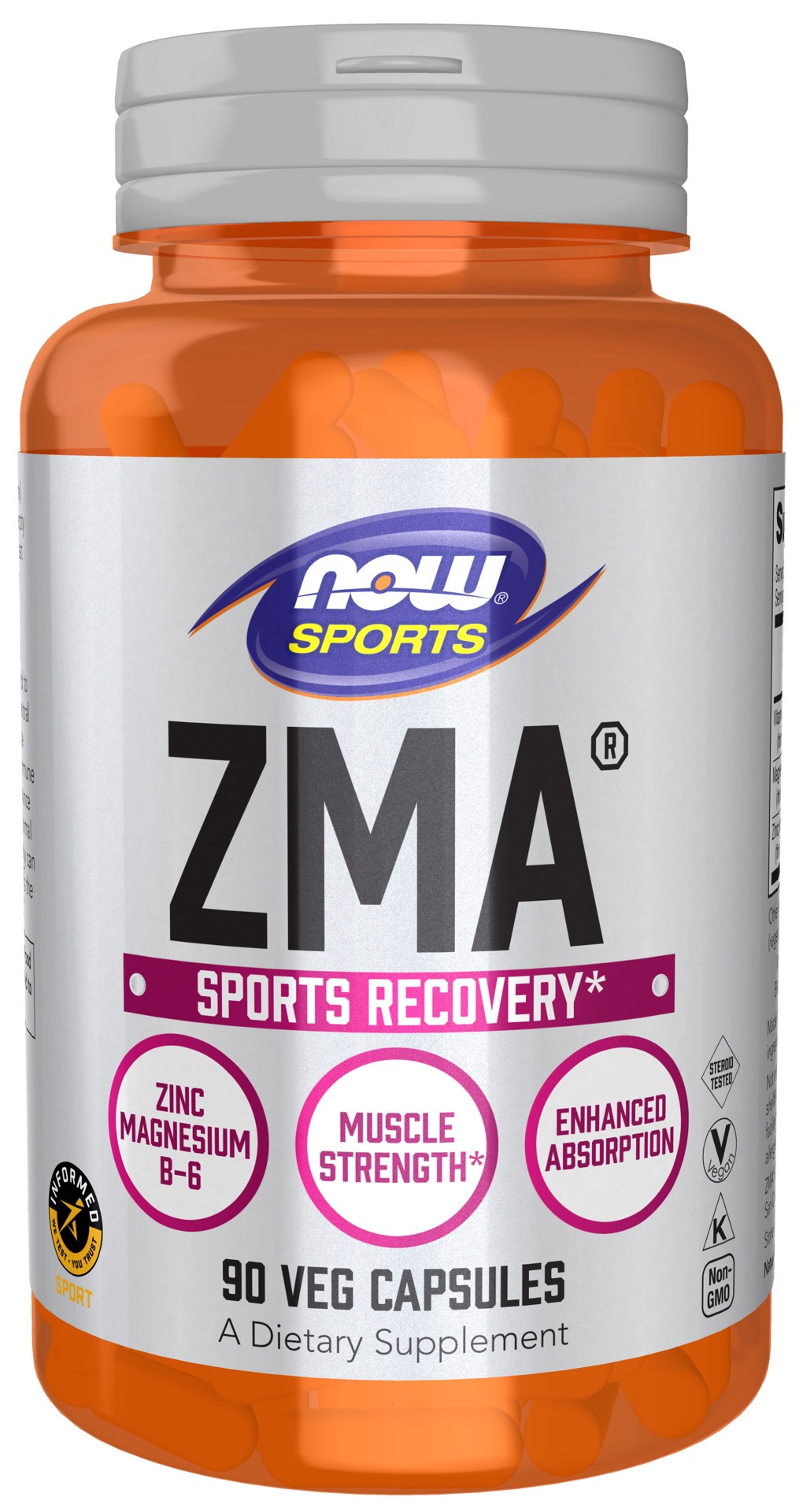 slide 1 of 5, NOW Sports ZMA - 90 Veg Capsules, 90 ct