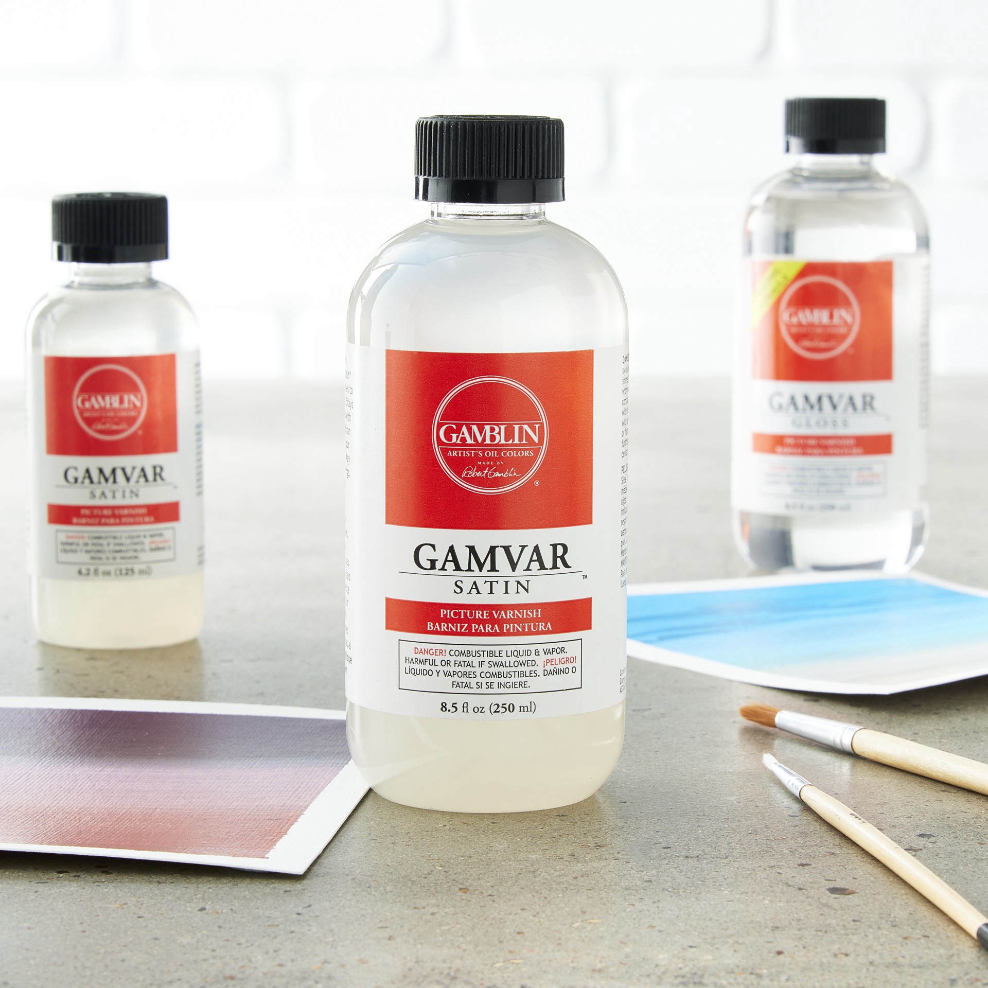 slide 2 of 2, Gamblin Gamvar Satin Picture Varnish, 8.5 fl oz