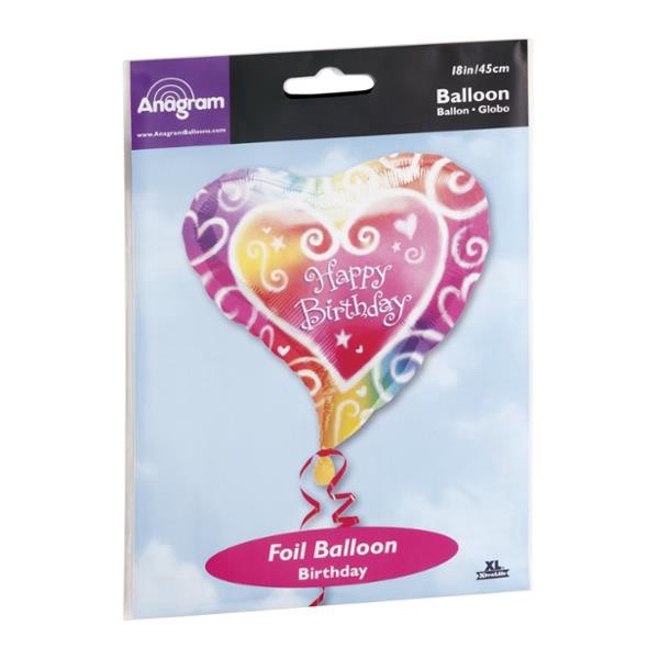 slide 1 of 1, Anagram International Inc Anagram Foil Balloon 18 Happy Birthday Watercolor, 1 ct