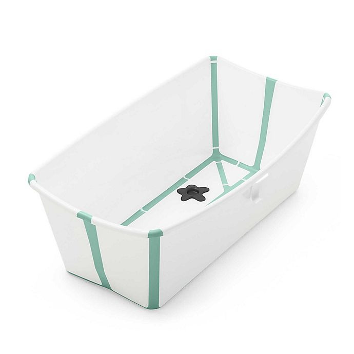 slide 1 of 4, Stokke Flexi Bath Tub - White/Aqua, 1 ct