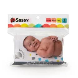 Sassy disposable changing pad. 3-ply construction. water proof barrier.