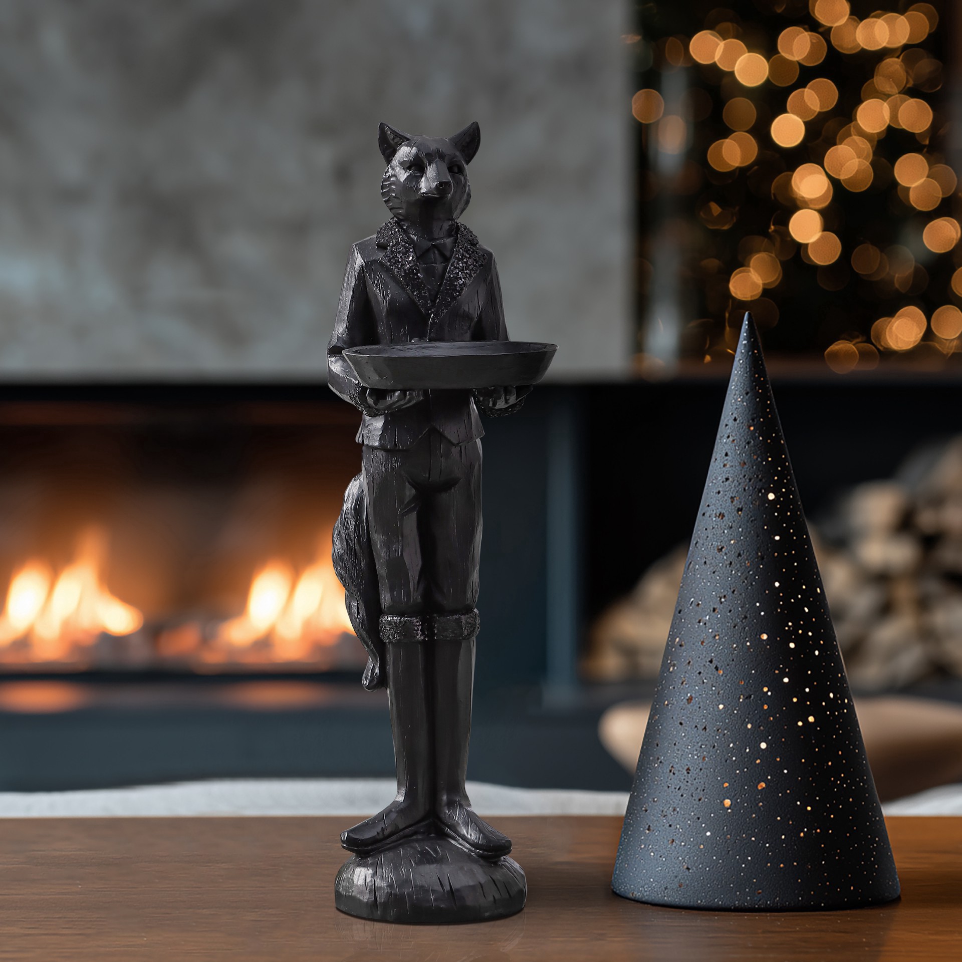 slide 5 of 5, 16.75" Fox Butler Statue Tabletop Decor By Ashland, 4.88 in x 5.25 in x 16.75 in