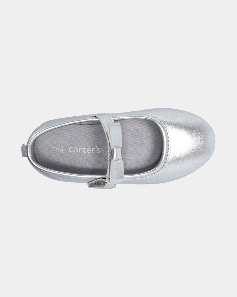 slide 3 of 6, Carter's Toddler Girl Dress Shoes - Silver Metallic 8, 1 ct