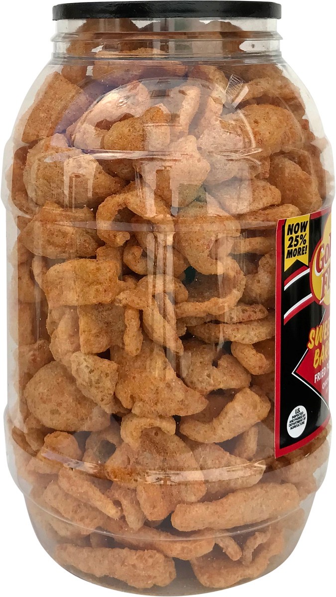 slide 7 of 12, Golden Flake 9.5 oz Golden Flake Sweet Heat Pork Skins Barrel, 9.5 oz