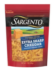 Sargento Shredded Extra Sharp Natural Cheddar Cheese, 7 oz.