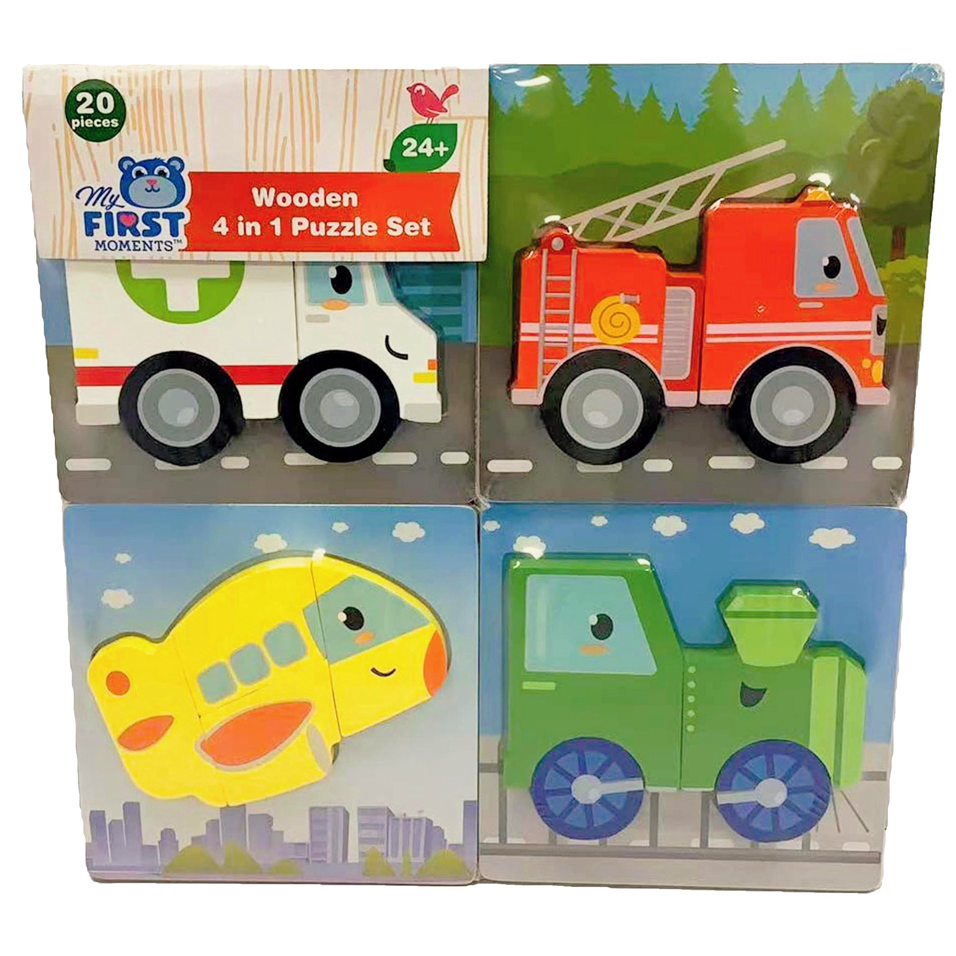 slide 1 of 1, My First Moments Wooden 4 in 1 Puzzle Set, 20 ct