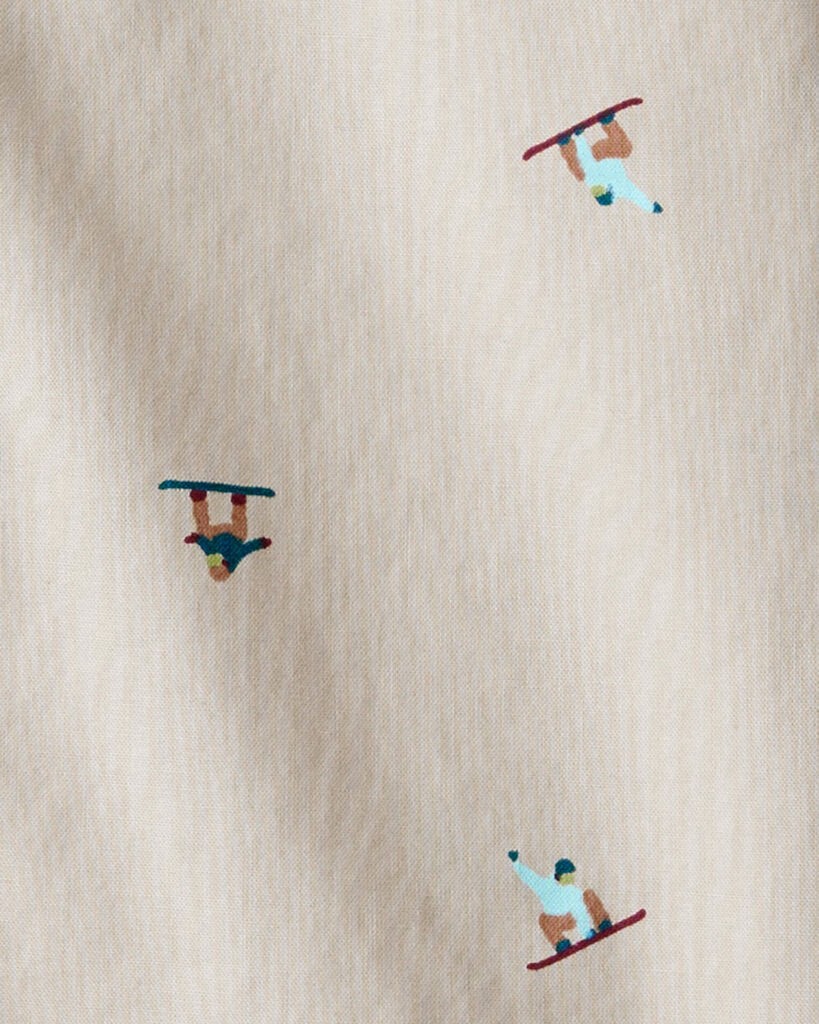 slide 2 of 2, Oshkosh Boys Snowboarding Button-Down Shirt - Khaki Beige 14, 1 ct