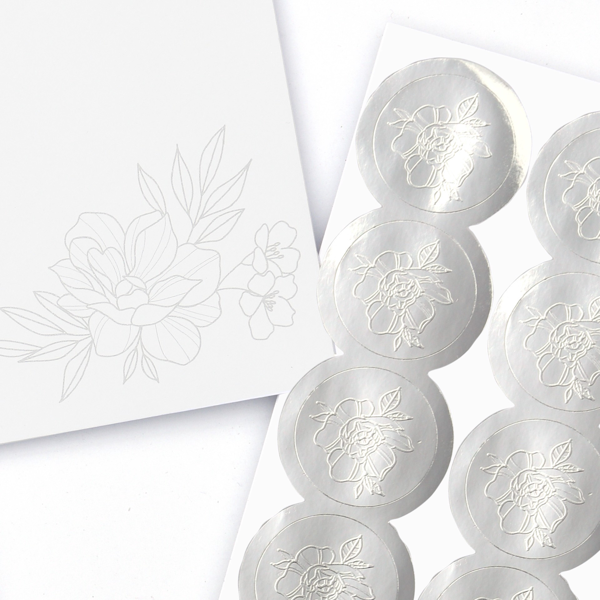 slide 3 of 6, Floral Foil Invite Card Set By Recollections, 5" X 7", 5 in x 7 in