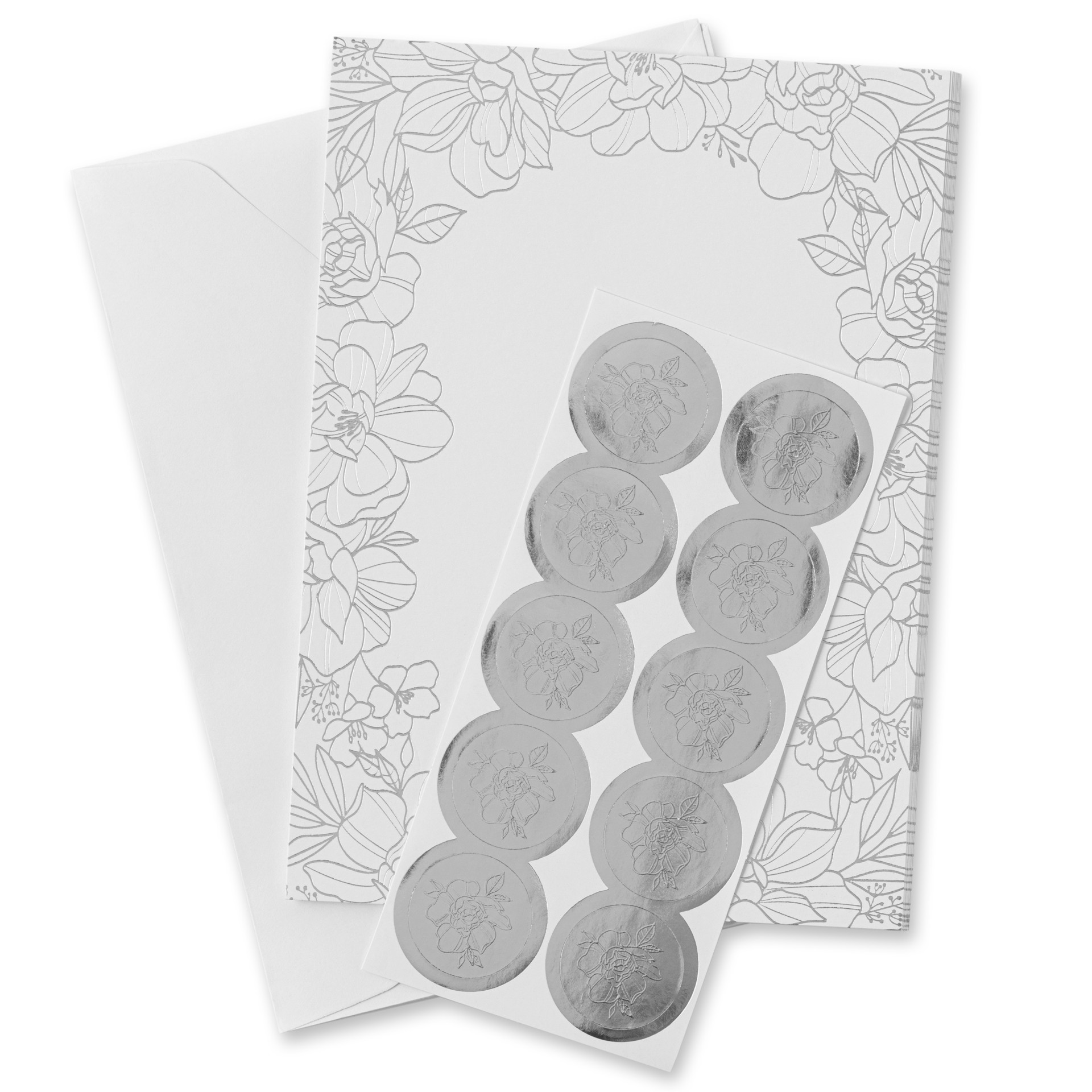 slide 6 of 6, Floral Foil Invite Card Set By Recollections, 5" X 7", 5 in x 7 in