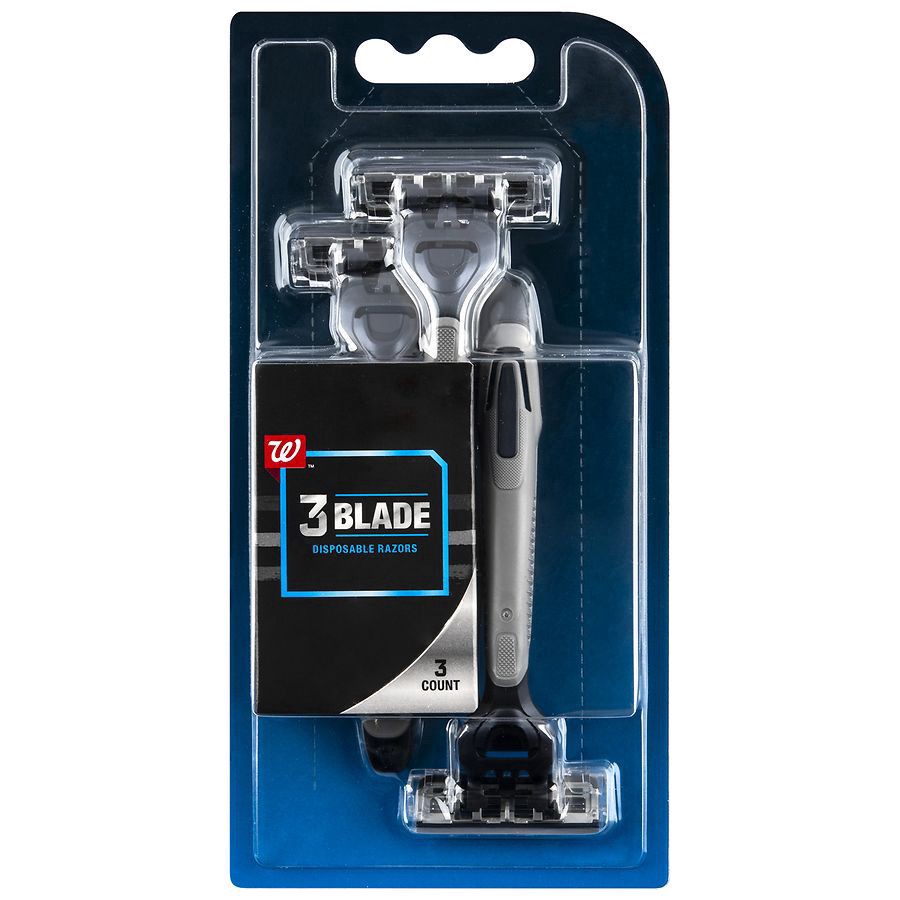 slide 1 of 2, Walgreens Men's Triple Blade Razors, 3 ct