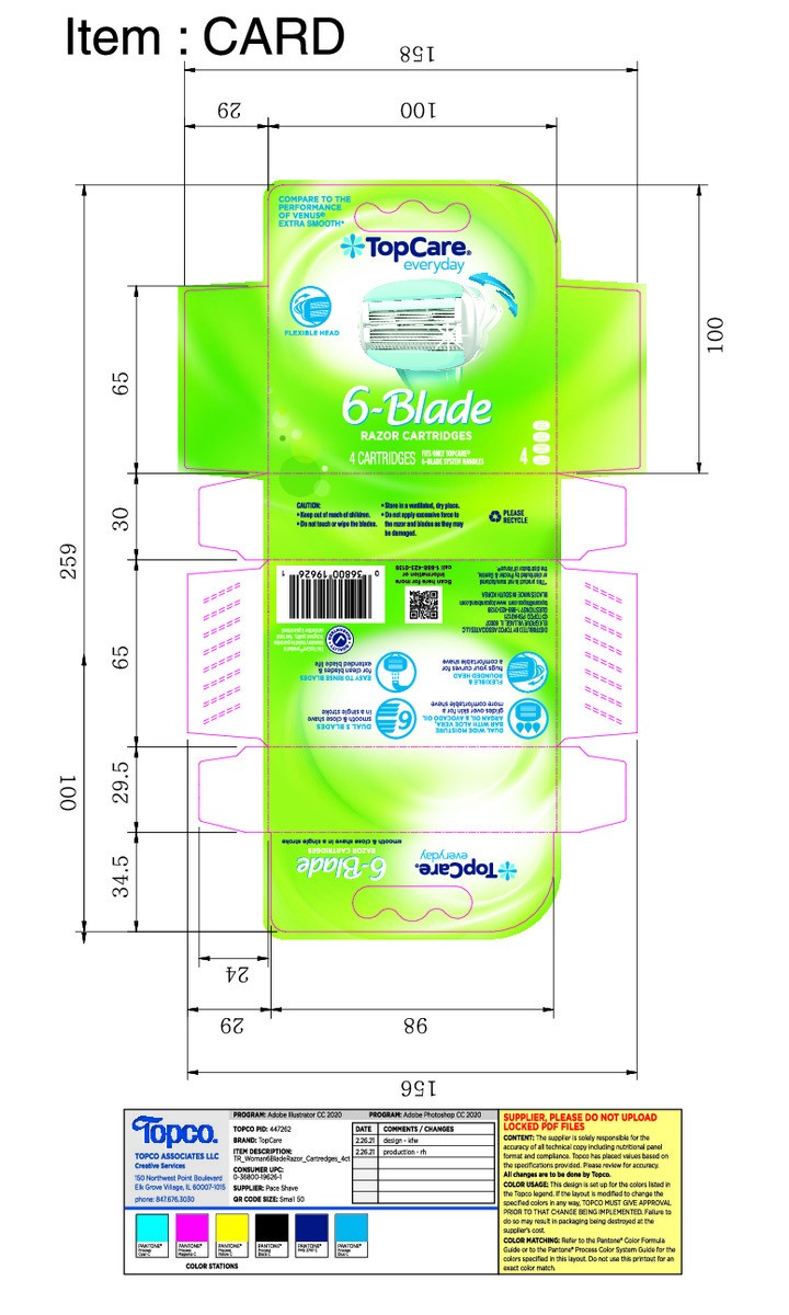 slide 15 of 15, TopCare Everyday 6-Blade Razor Cartridges 4 ea, 4 ct