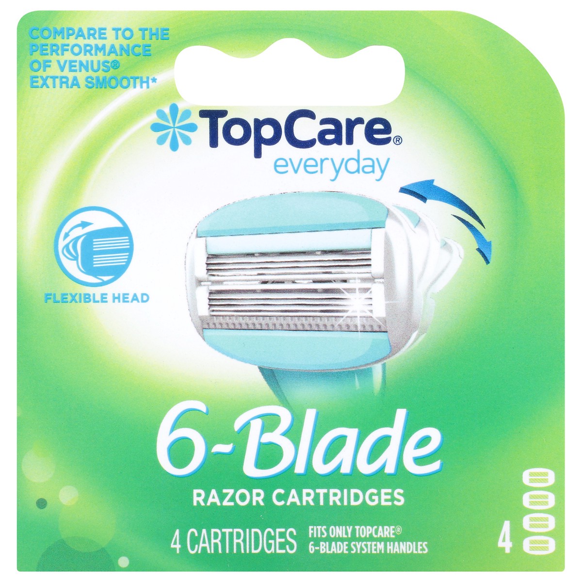 slide 13 of 15, TopCare Everyday 6-Blade Razor Cartridges 4 ea, 4 ct