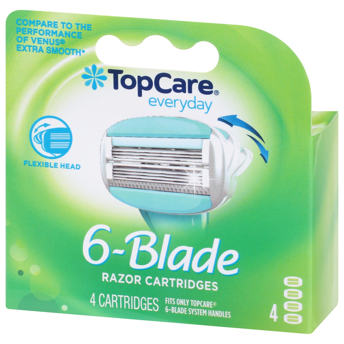 slide 8 of 15, TopCare Everyday 6-Blade Razor Cartridges 4 ea, 4 ct