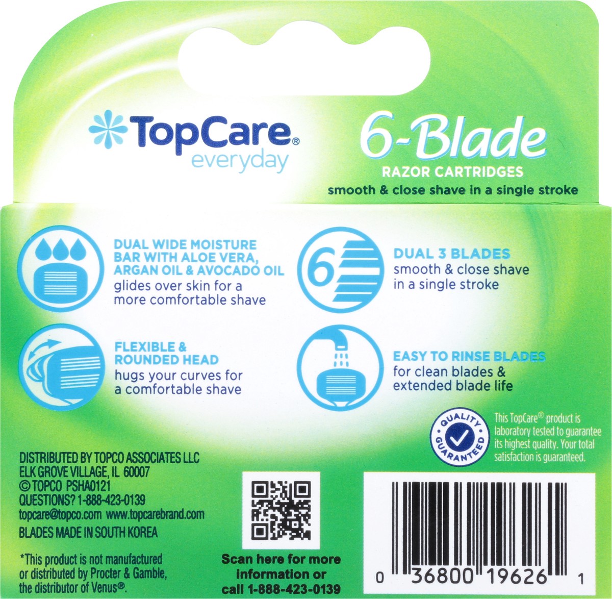 slide 14 of 15, TopCare Everyday 6-Blade Razor Cartridges 4 ea, 4 ct