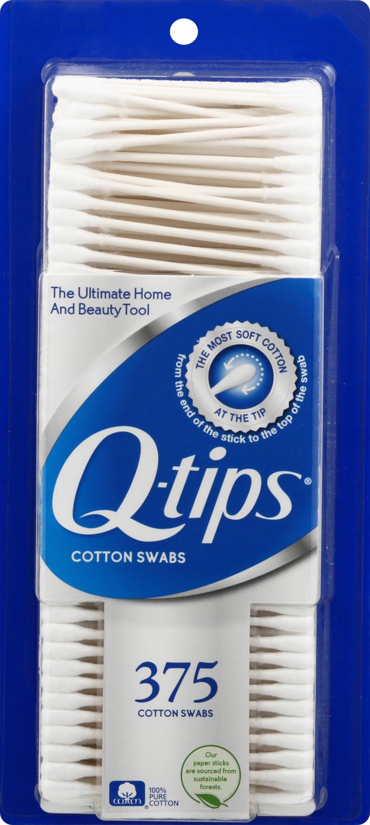 slide 8 of 9, Q-Tips Cotton Swabs Original, 375 Count, 375 ct