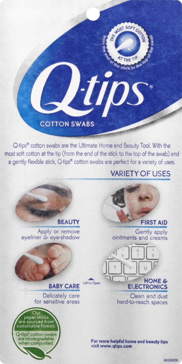 slide 8 of 9, Q-Tips Cotton Swabs Original, 375 Count, 375 ct