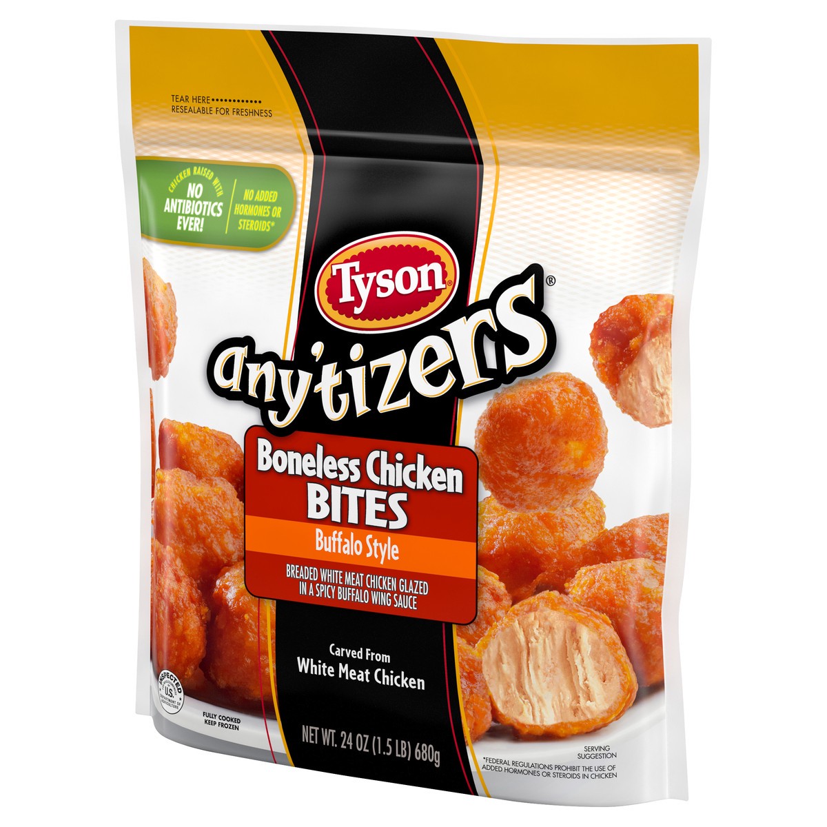 slide 5 of 6, Tyson Any'tizers Buffalo Style Boneless Chicken Bites, 24 oz (Frozen), 680.39 g