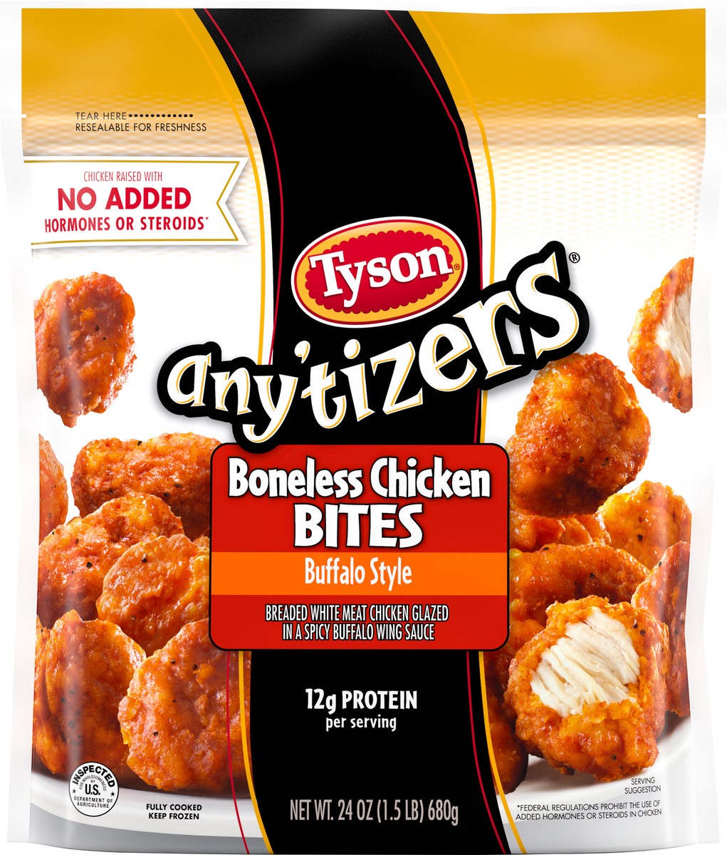 slide 4 of 6, Tyson Any'tizers Buffalo Style Boneless Chicken Bites, 24 oz (Frozen), 680.39 g